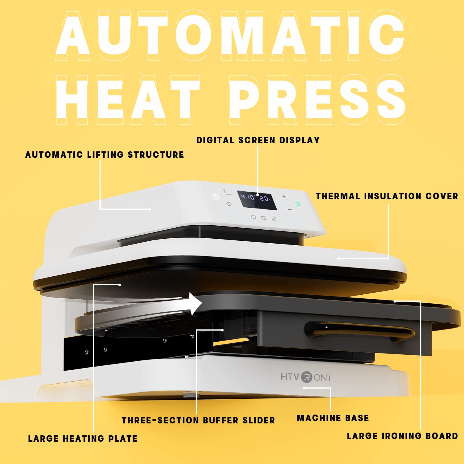 Amazon.co.jp: HTVRONT Auto Heat Press Machine for T Shirts - 15x15